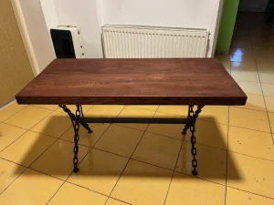 Masivní dubový stůl kombinace dřevo+kov
